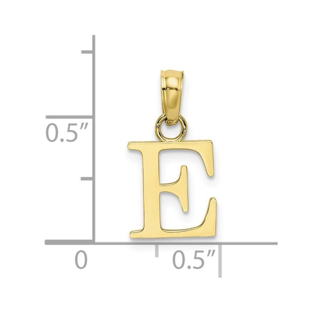 10k Yellow Gold Polished E Block Initial Charm - image 3